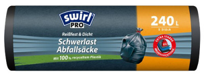 swirl Profi Sac poubelle renforcé, noir, 240 litres