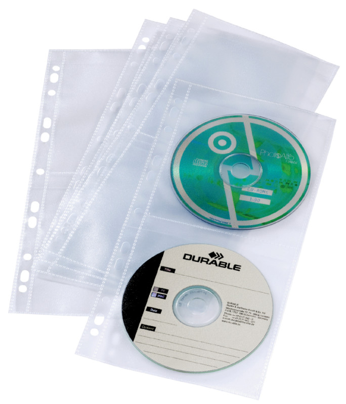 DURABLE pochette CD-/DVD COVER LIGHT M, pour 4 CD, en PP