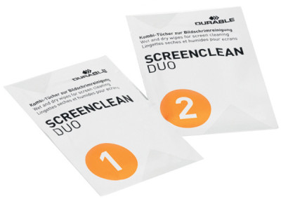 DURABLE lingettes nettoyantes pour écran SCREENCLEAN DUO