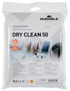 DURABLE lingettes DRY CLEAN 50 non-tissées, 145 x 197 mm