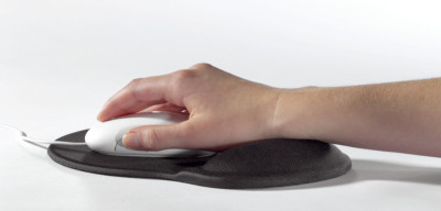 Tapis souris lycra+ gel ergonomique - avec repose-poignet anthracite