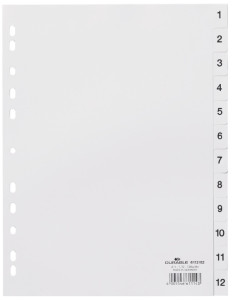 DURABLE intercalaire en plastique, numérique, A4, 31 touches