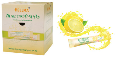 HELLMA Sticks de jus de citron, dans un présentoir en carton