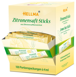 HELLMA Sticks de jus de citron, dans un présentoir en carton