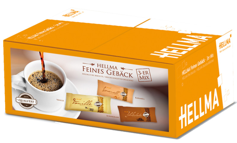 HELLMA Biscuits fins mix de 3, emballage unitaire, dans un