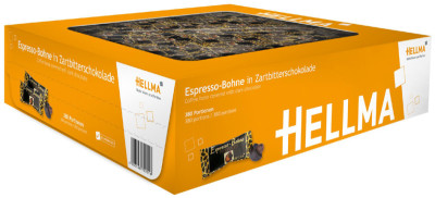 HELLMA Grains espresso enrobés de chocolat noir, dans un