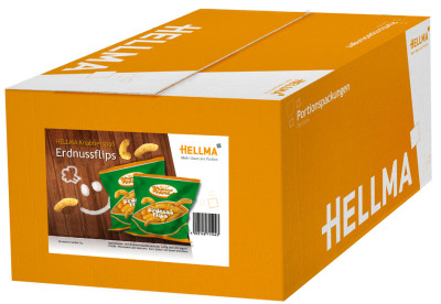 HELLMA Flips de cacahouètes en sachet individuel de 8 g