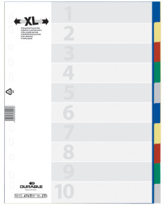 DURABLE intercalaire plastique, format A4, PP, 5 positions