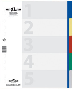 DURABLE intercalaires  A4, PP, 20 positions, neutre