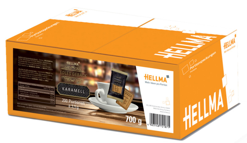 HELLMA Biscuit élégant au caramel, emballage unitaire, dans