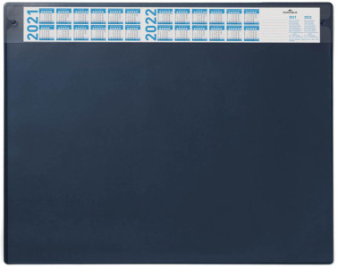 DURABLE sous-mains avec calendrier annuel, bleu foncé