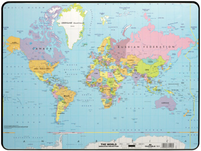 pad bureau DURABLES, conception: « Carte du monde », plastique
