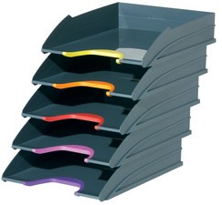 DURABLE Set de bac à courrier VARICOLOR, gris / couleurs