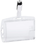 DURABLE double porte-badges avec clip, transparent,