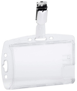 DURABLE double porte-badges avec clip, transparent,