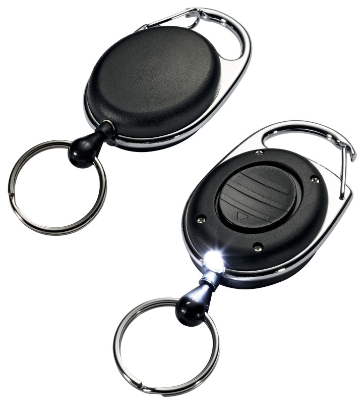 DURABLE porte-badges avec enrouleur et LED, ovale, noir