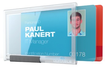 DURABLE Porte-badge PUSHBOX DUO, transparent