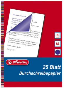 herlitz carbone pour écriture à main, format A4, contenu: 25