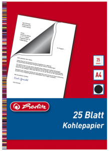 herlitz papier carbone, format A4, contenu: 25 feuilles