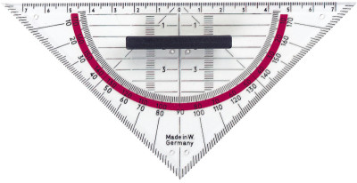 herlitz Equerre géométrique, hypoténuse: 160 mm, avec