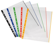 herlitz Pochette perforée, A4, transparent, bord coloré herlitz Pochette perforée, A4, transparent, bord coloré