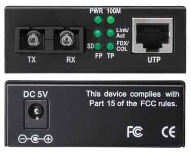 DIGITUS convertisseur média Fast Ethernet, RJ45/SC, monomode