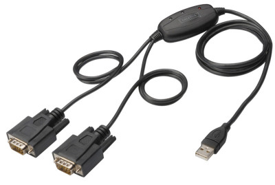 DIGITUS câble adaptateur USB 2.0 - 2 x RS232, 1 Mbps/sec