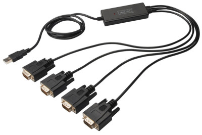 DIGITUS câble adaptateur USB 2.0 - 4 x RS232, 1 Mbps