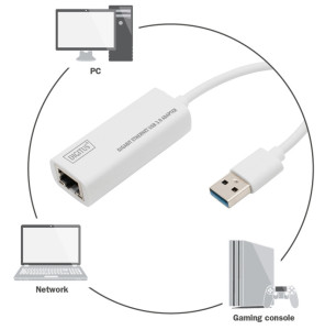 DIGITUS Adaptateur USB 3.0 vers Gigabit Ethernet, blanc