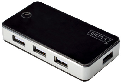 DIGITUS Hub USB 2.0, 7 ports, noir, avec bloc d'alimentation