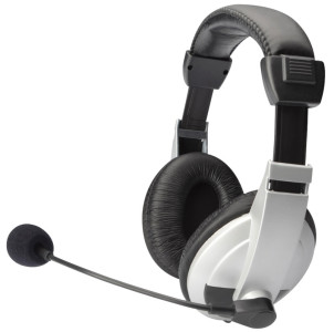 DIGITUS Casque micro Stereo multimedia, noir/argent,