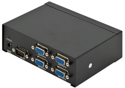 DIGITUS Répartiteur VGA 500 MHz, 4 ports, boîtier en métal