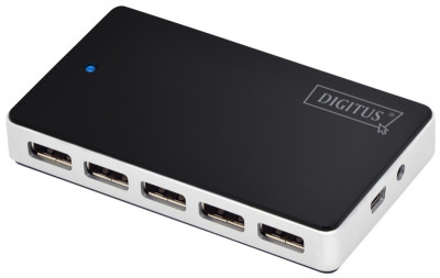 DIGITUS Hub USB 2.0, 10 ports, noir