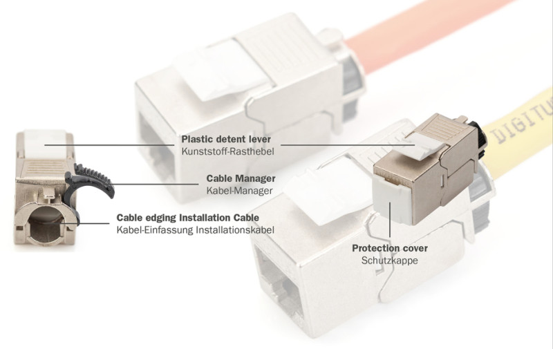 DIGITUS module Keystone cat.6A, blindé, gris