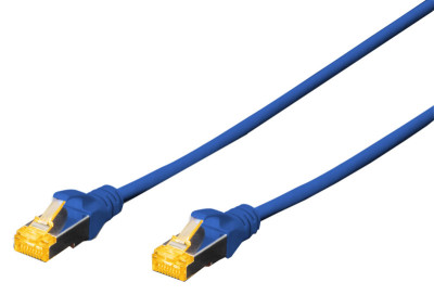 DIGITUS Câble patch, cat. 6A, S/FTP, 0,5 m, bleu