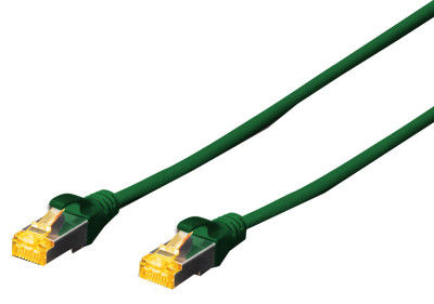 DIGITUS Câble patch, cat. 6A, S/FTP, 0,5 m, bleu