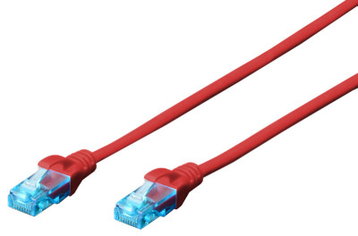 DIGITUS Câble patch, Cat. 5e, U/UTP,  1,0 m, rouge