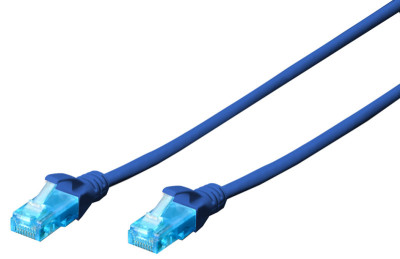 DIGITUS Câble patch, Cat. 5e, U/UTP,  5,0 m, bleu