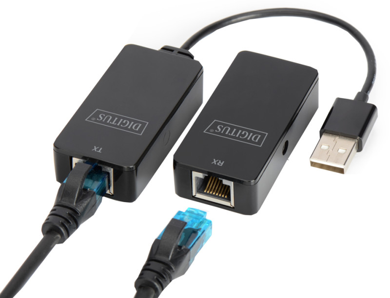 DIGITUS USB 2.0 Extender Set PoE noir adapté