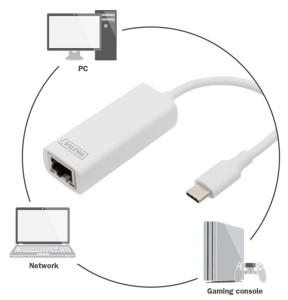 DIGITUS Adpateur USB 3.0 vers Gigabit Ethernet, blanc