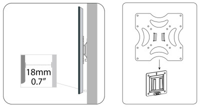 DIGITUS Support mural pour écran LCD/LED, noir