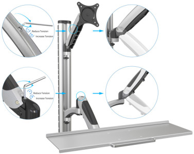 DIGITUS Bras pivotant pour moniteur LCD/LED, avec support