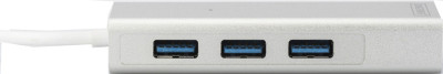 DIGITUS USB 3.0 Hub & Gigabit LAN Adapter, 3-Port