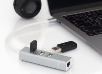 DIGITUS adaptateur USB 2.0 vers Fast Ethernet, 3 ports USB