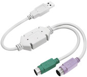 LogiLink Câble adaptateur USB-2 x PS/2, longueur: 0,20 m LogiLink Câble adaptateur USB-2 x PS/2, longueur: 0,20 m