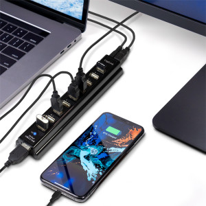 LogiLink Hub USB 2.0 avec bloc d'alimentation, noir, 10