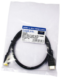 LogiLink Câble HDMI, A mâle - mini C mâle, 1 m