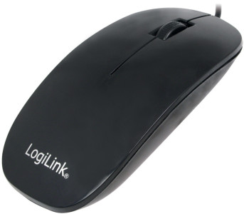 LogiLink Souris optique, plat, avec fil, noir