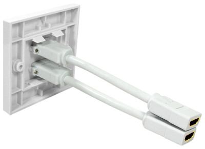 LogiLink Boîte de raccordement, 2 x HDMI, blindé, blanc