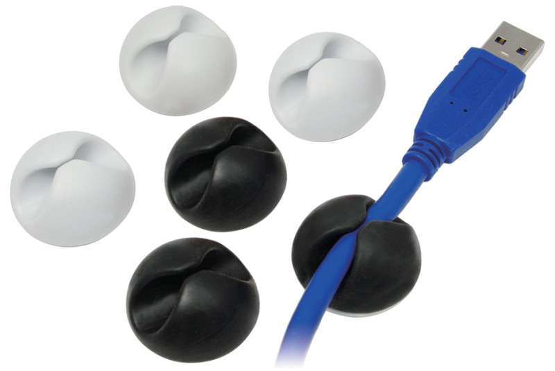 LogiLink Attache-câbles, autoadhésif, en blanc & noir